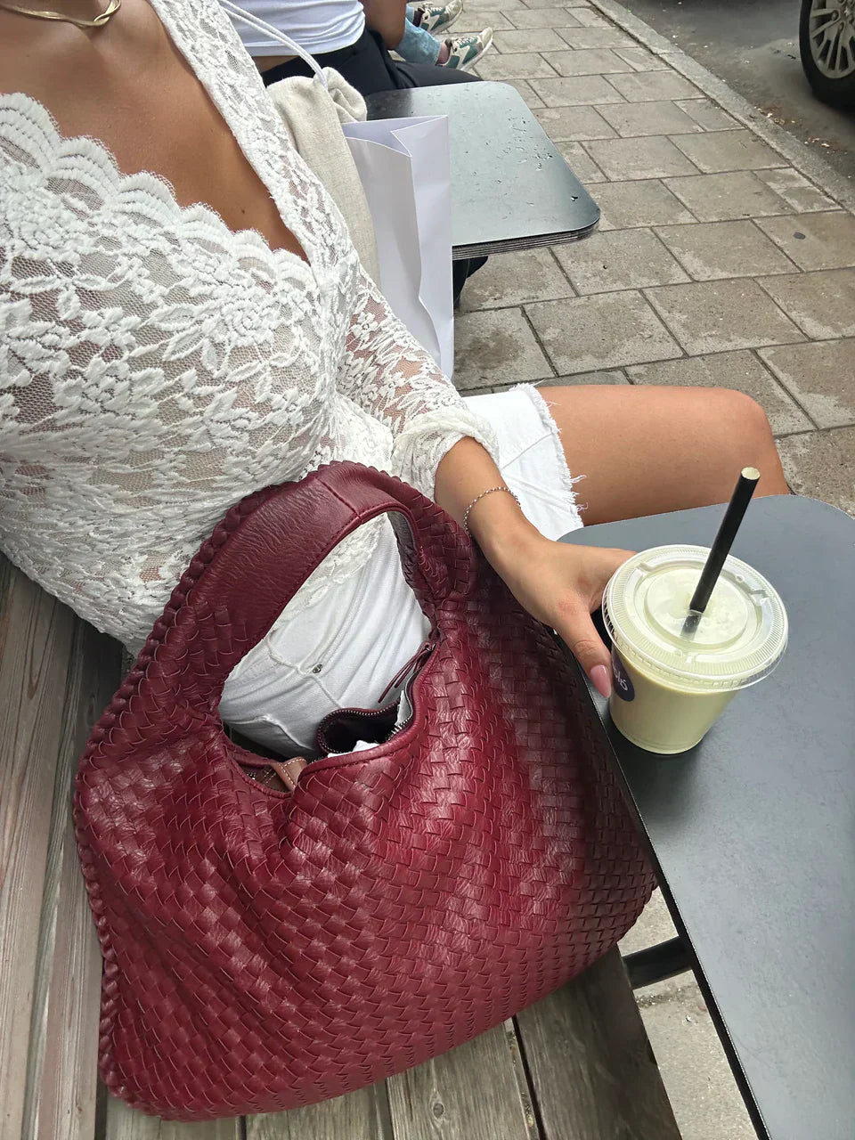 Jade – Luksuriös flätad handväska