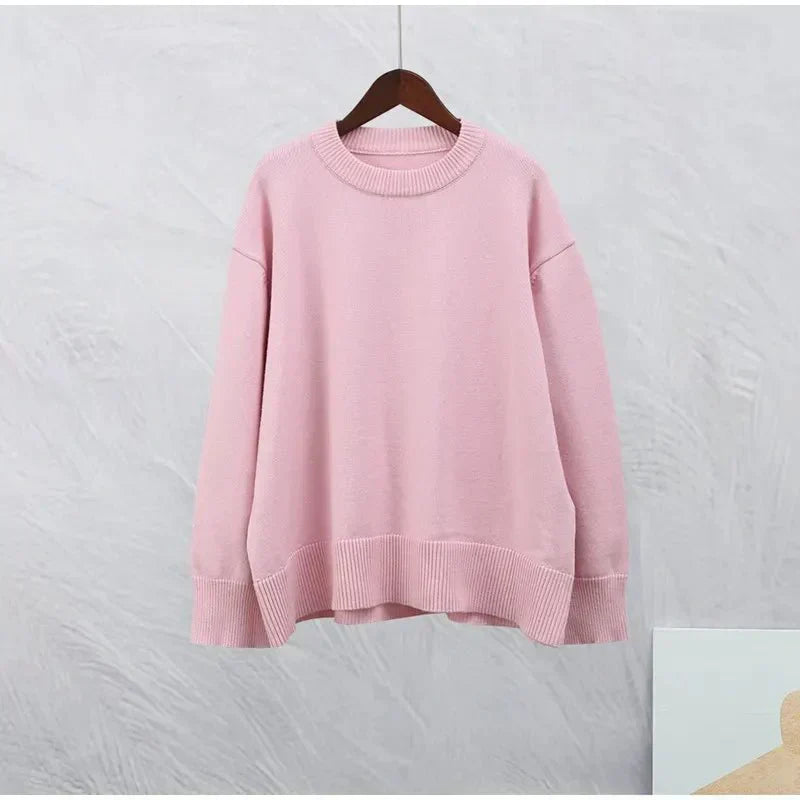 CLAIRE | PULLOVER MED LÅNGA ÄRMAR I ROSA